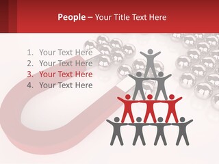 A Group Of Silver Balls With A Red Bar On Top Of Them PowerPoint Template