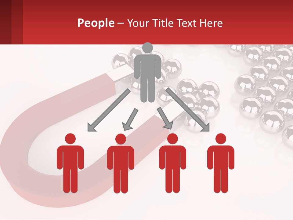 A Group Of Silver Balls With A Red Bar On Top Of Them PowerPoint Template