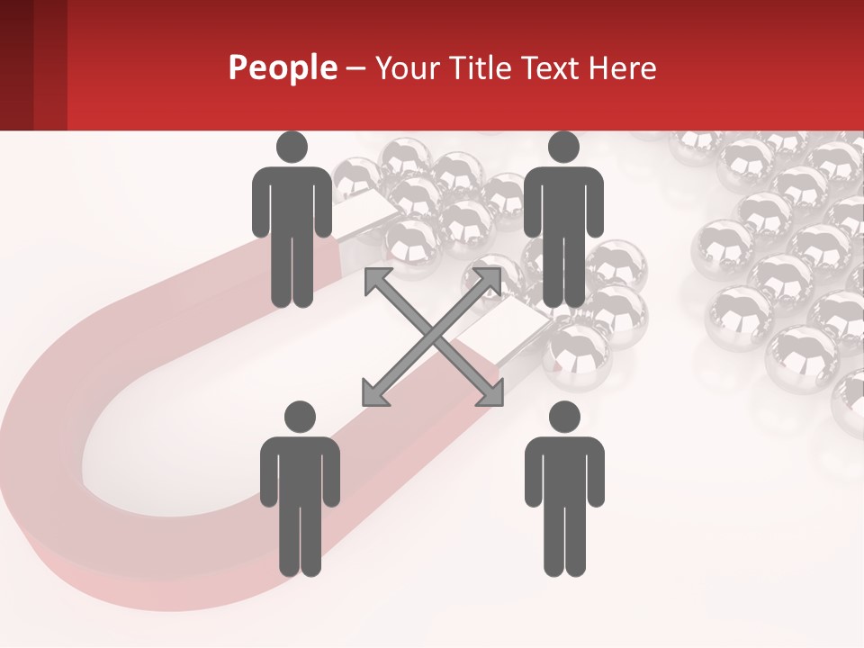 A Group Of Silver Balls With A Red Bar On Top Of Them PowerPoint Template