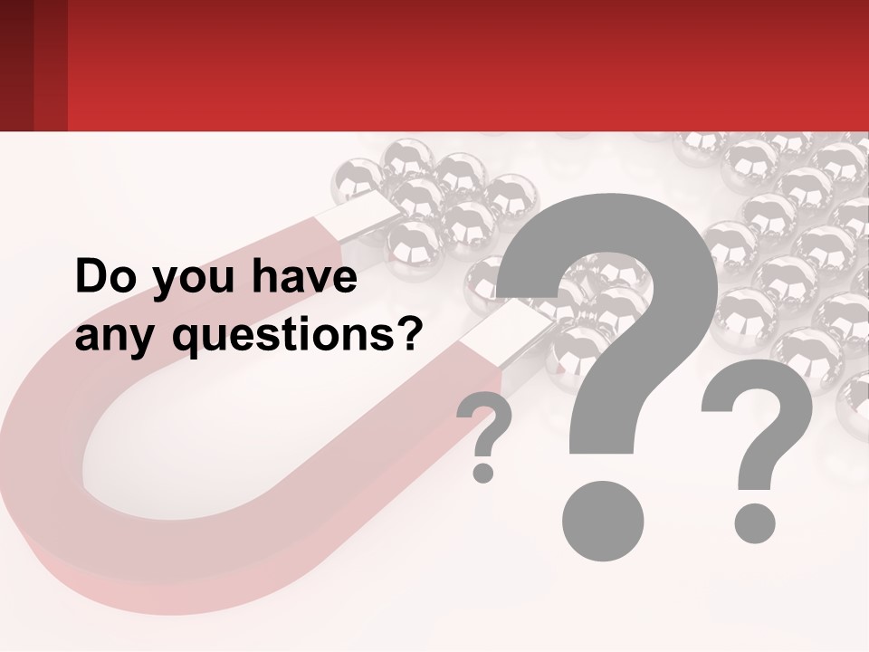 A Group Of Silver Balls With A Red Bar On Top Of Them PowerPoint Template