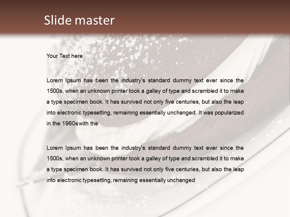 A Piece Of Cake On A Plate With A Fork PowerPoint Template