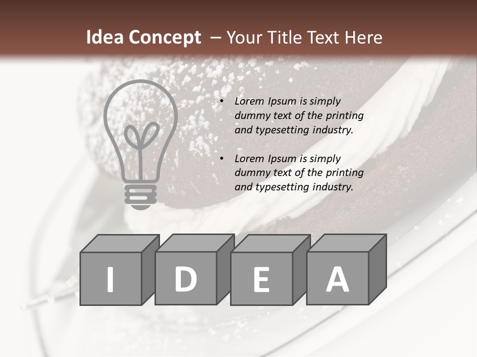 A Piece Of Cake On A Plate With A Fork PowerPoint Template