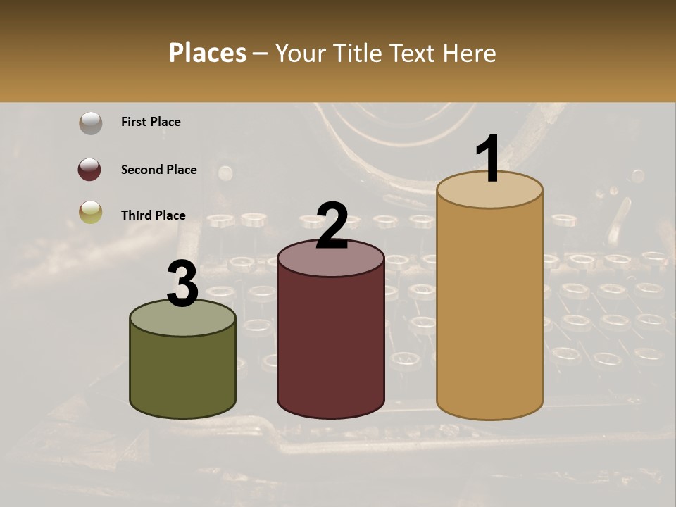 An Old Fashioned Typewriter With The Words Name Of Presentation On It PowerPoint Template