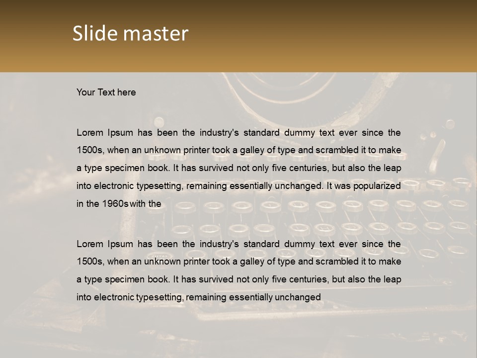 An Old Fashioned Typewriter With The Words Name Of Presentation On It PowerPoint Template