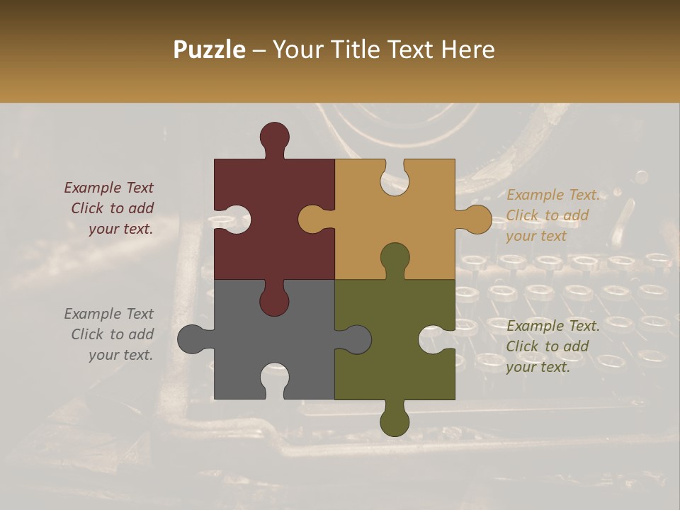 An Old Fashioned Typewriter With The Words Name Of Presentation On It PowerPoint Template