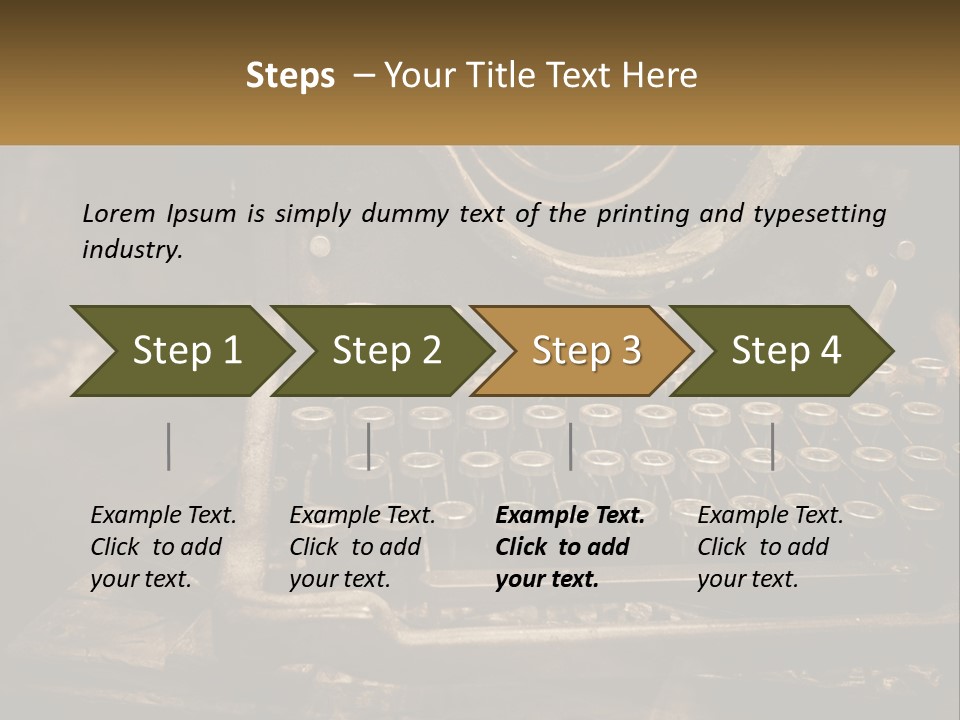 An Old Fashioned Typewriter With The Words Name Of Presentation On It PowerPoint Template
