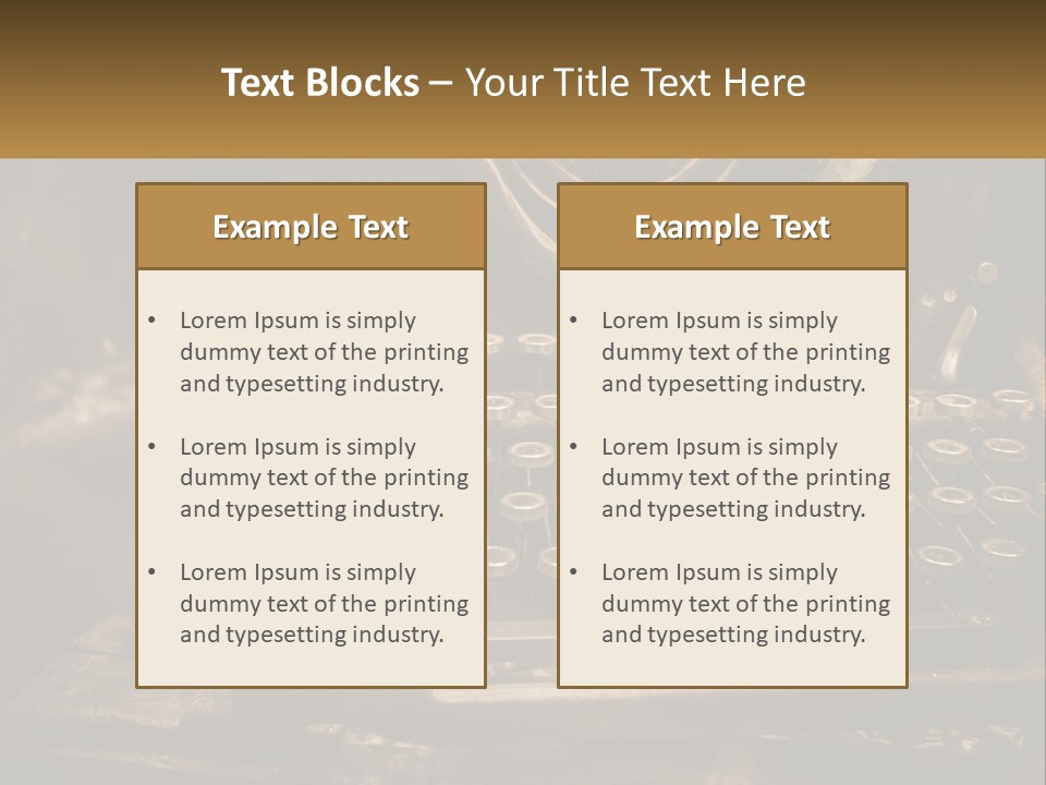 An Old Fashioned Typewriter With The Words Name Of Presentation On It PowerPoint Template