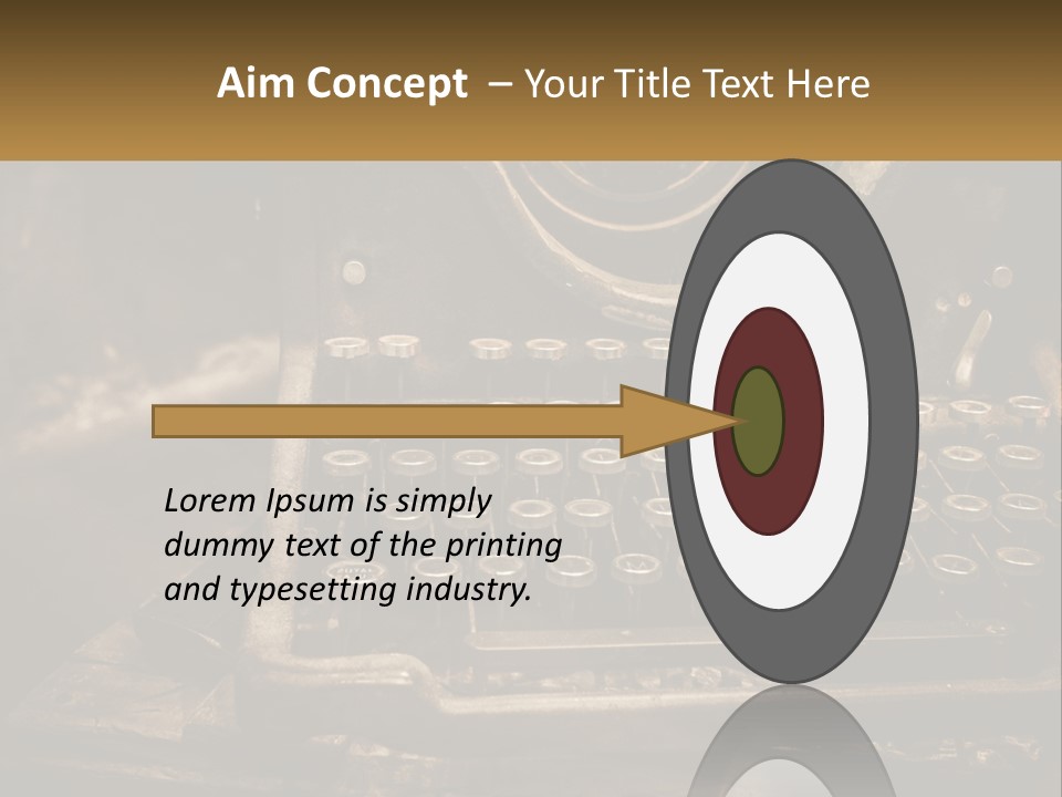 An Old Fashioned Typewriter With The Words Name Of Presentation On It PowerPoint Template