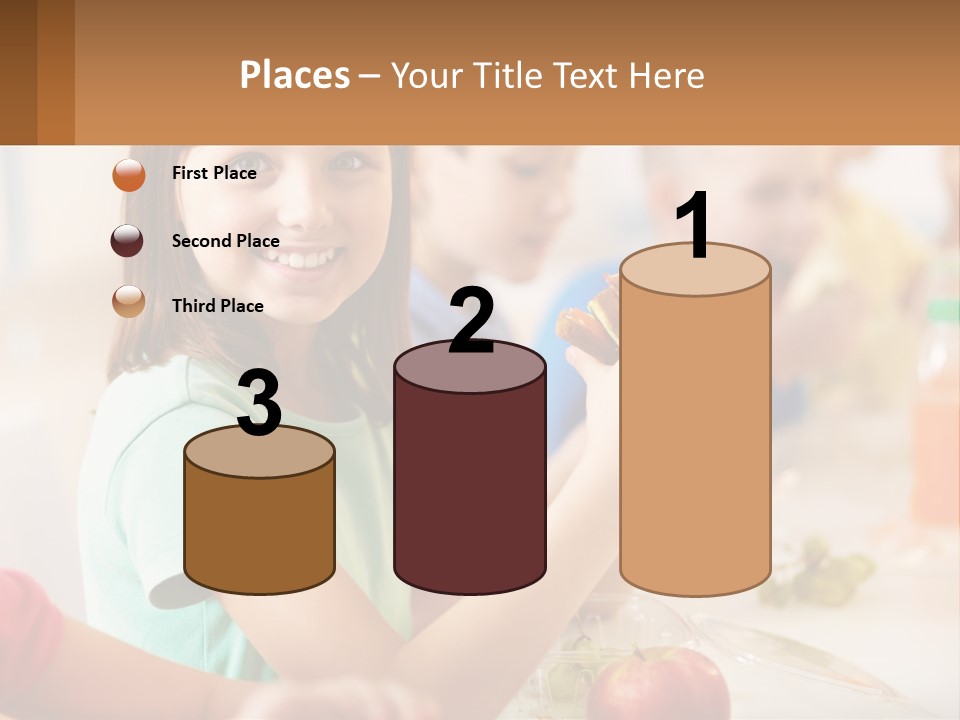 A Group Of Children Sitting At A Table Eating Food PowerPoint Template