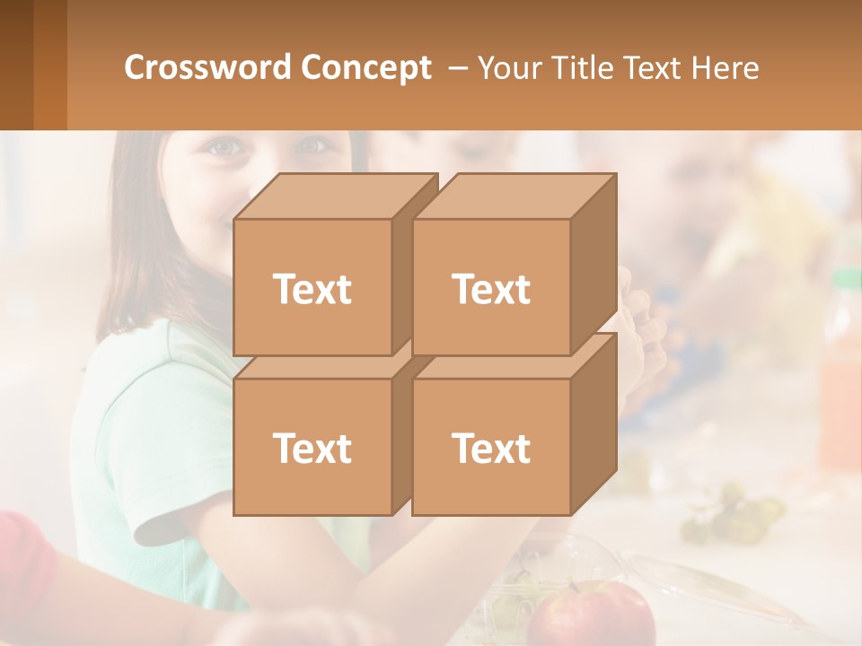 A Group Of Children Sitting At A Table Eating Food PowerPoint Template