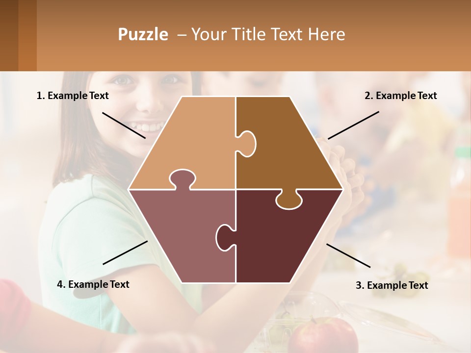 A Group Of Children Sitting At A Table Eating Food PowerPoint Template