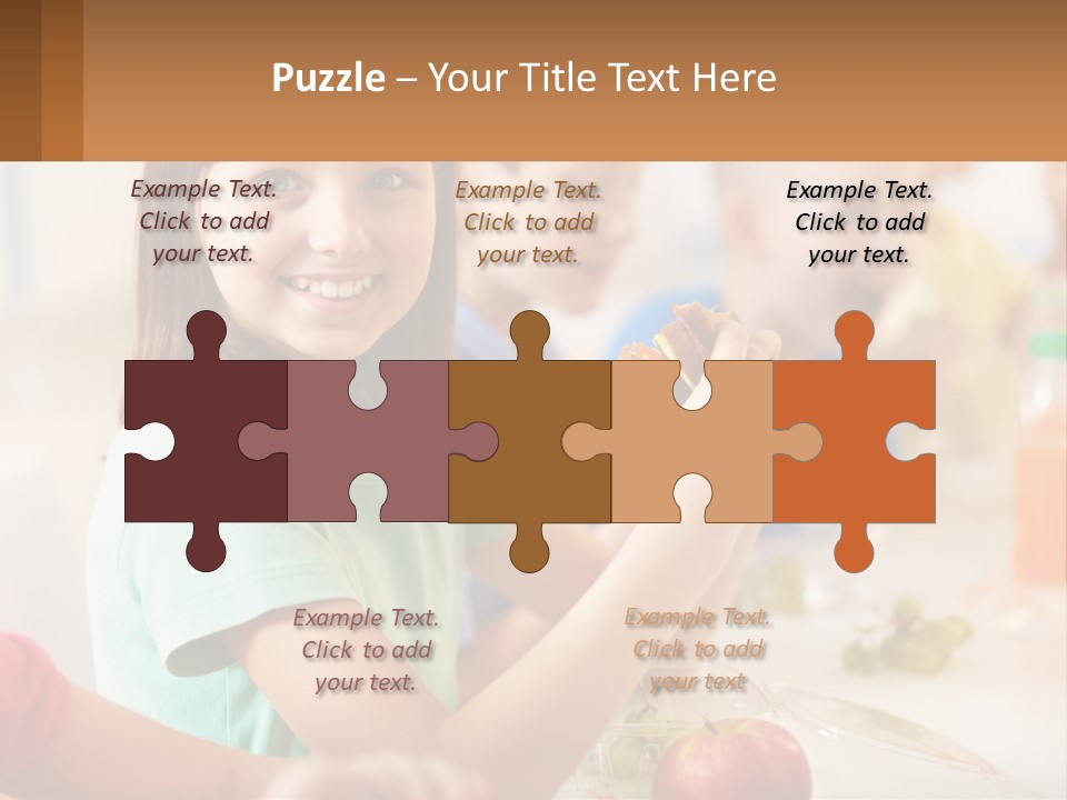 A Group Of Children Sitting At A Table Eating Food PowerPoint Template