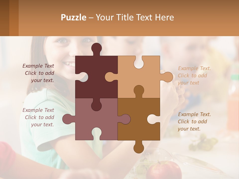 A Group Of Children Sitting At A Table Eating Food PowerPoint Template