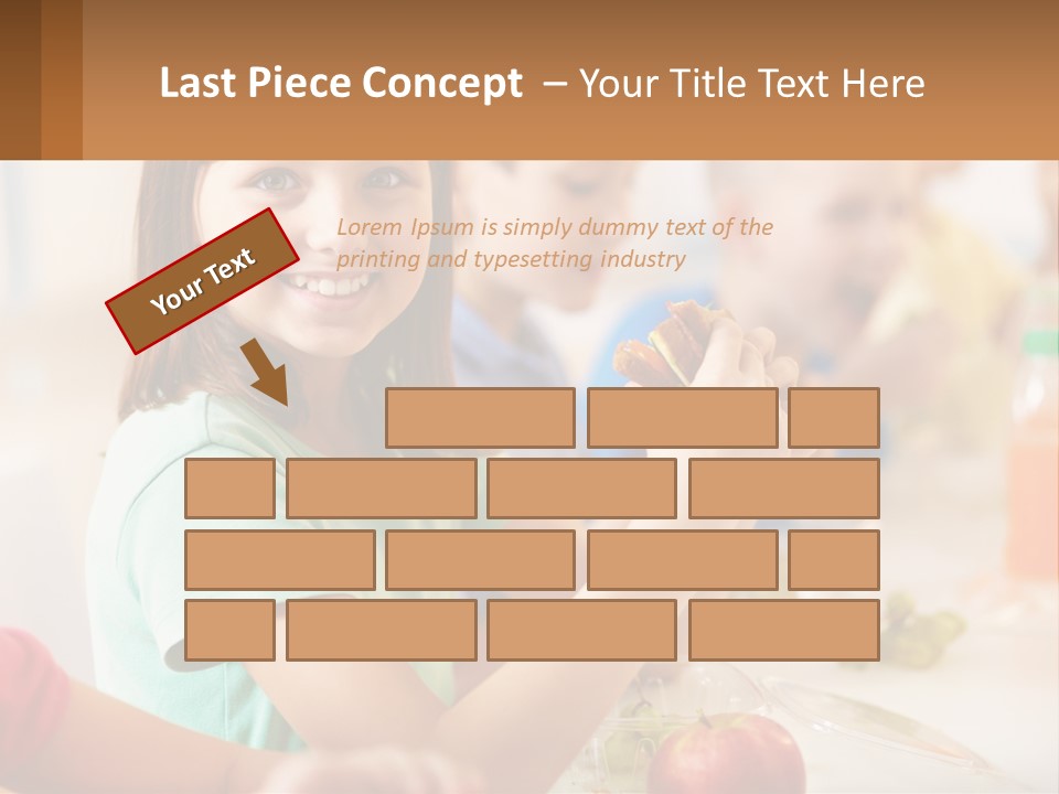 A Group Of Children Sitting At A Table Eating Food PowerPoint Template