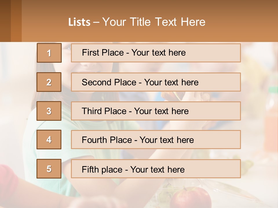A Group Of Children Sitting At A Table Eating Food PowerPoint Template