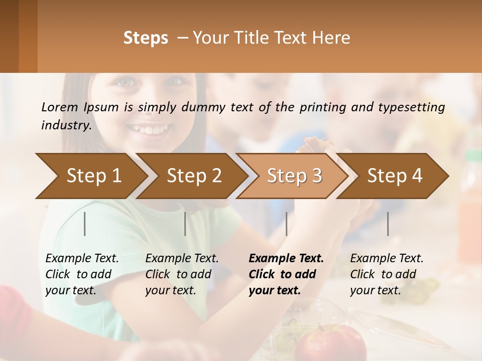 A Group Of Children Sitting At A Table Eating Food PowerPoint Template