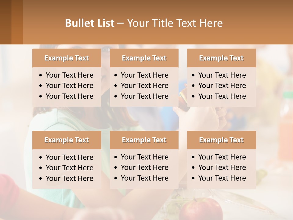 A Group Of Children Sitting At A Table Eating Food PowerPoint Template