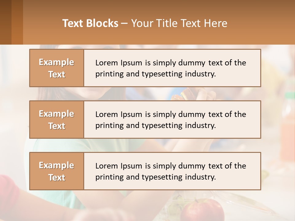 A Group Of Children Sitting At A Table Eating Food PowerPoint Template