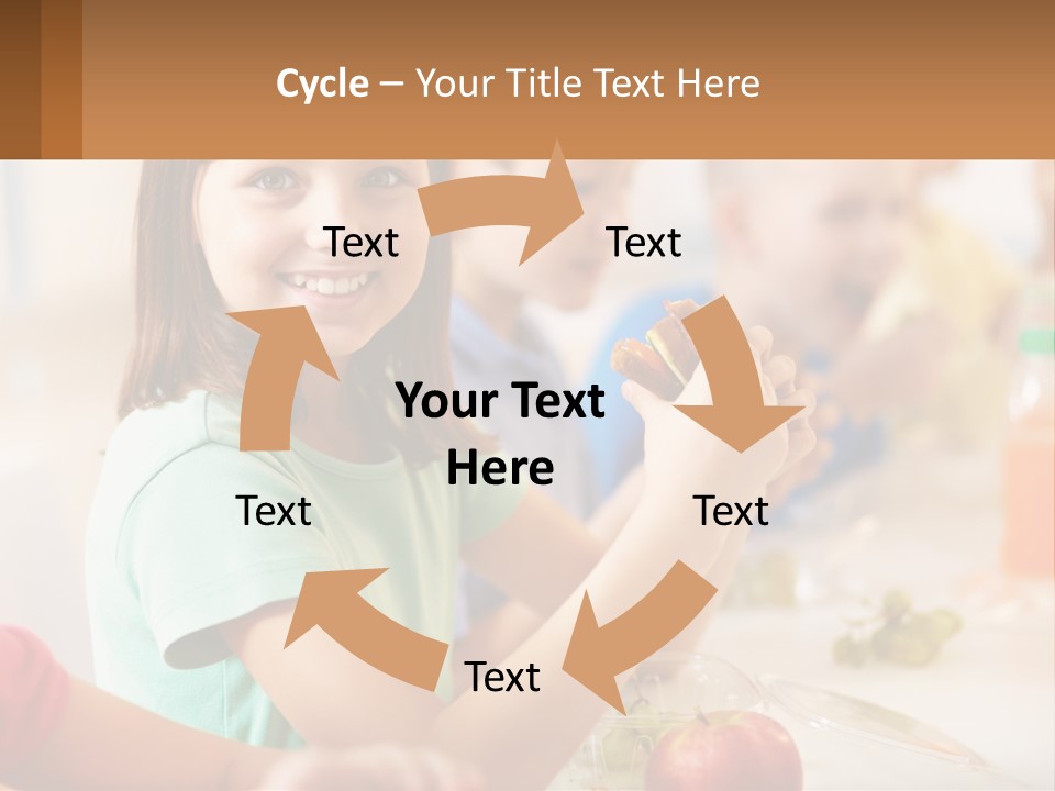 A Group Of Children Sitting At A Table Eating Food PowerPoint Template