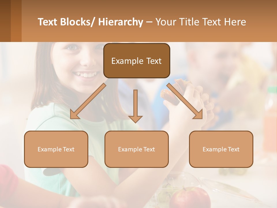 A Group Of Children Sitting At A Table Eating Food PowerPoint Template