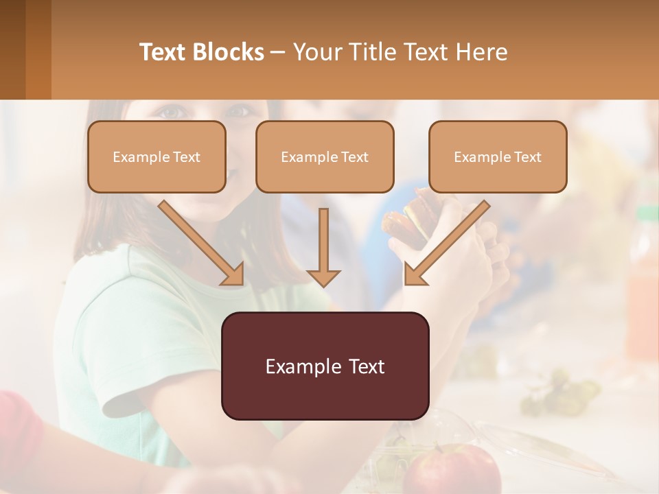 A Group Of Children Sitting At A Table Eating Food PowerPoint Template