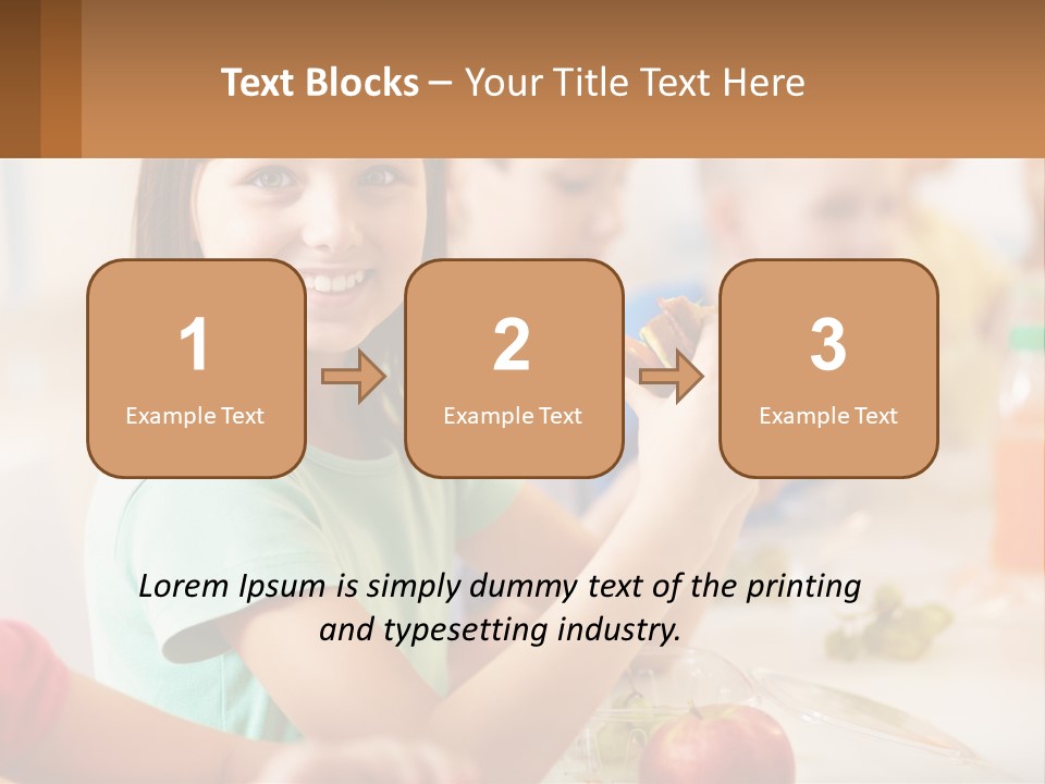 A Group Of Children Sitting At A Table Eating Food PowerPoint Template
