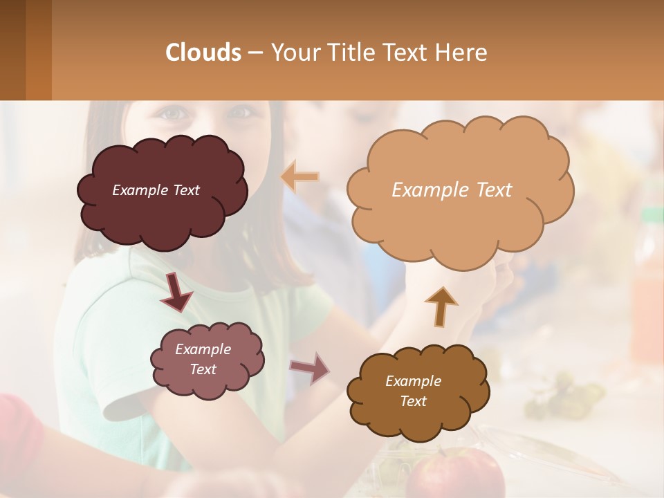 A Group Of Children Sitting At A Table Eating Food PowerPoint Template