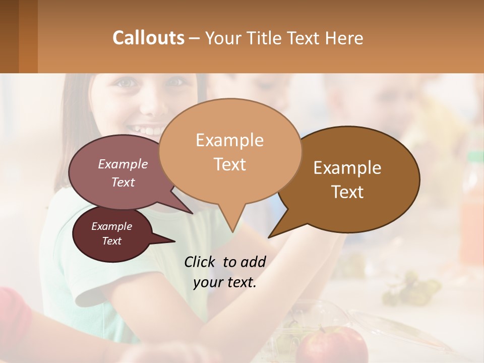 A Group Of Children Sitting At A Table Eating Food PowerPoint Template