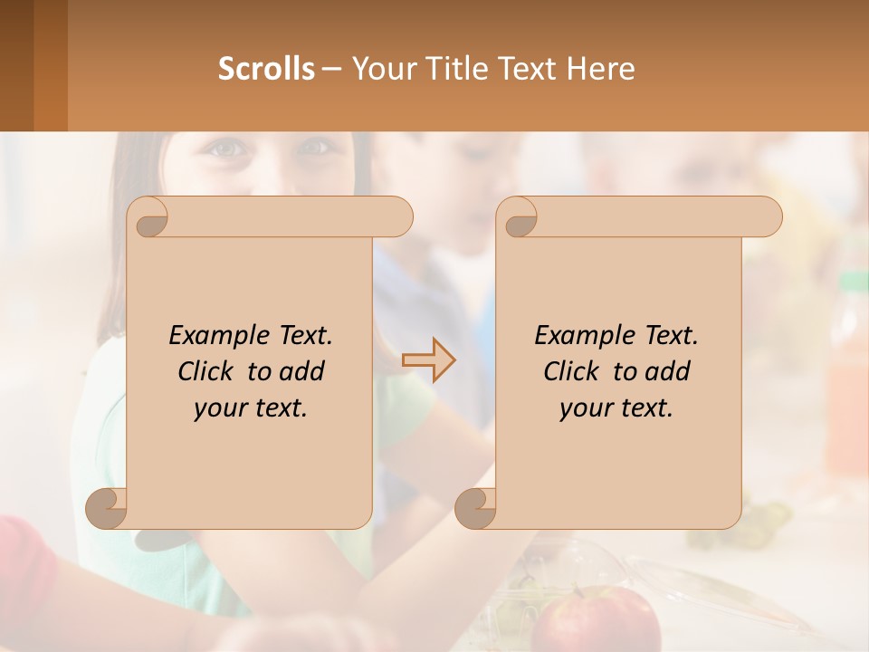 A Group Of Children Sitting At A Table Eating Food PowerPoint Template