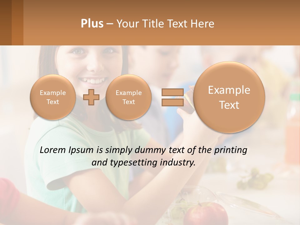 A Group Of Children Sitting At A Table Eating Food PowerPoint Template