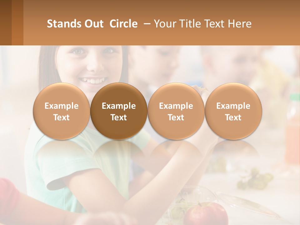 A Group Of Children Sitting At A Table Eating Food PowerPoint Template