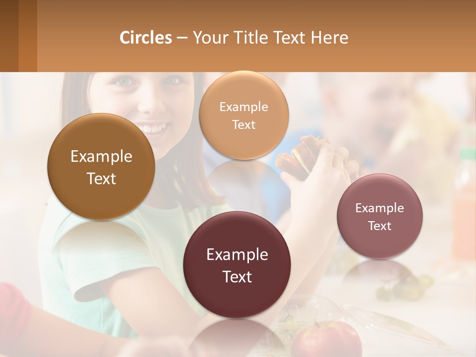 A Group Of Children Sitting At A Table Eating Food PowerPoint Template