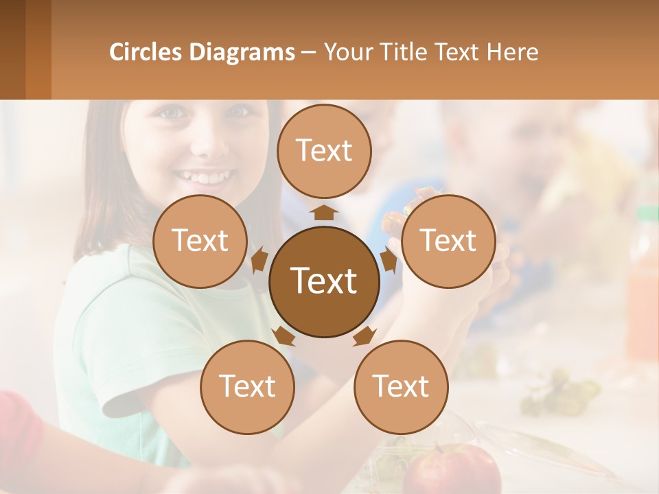 A Group Of Children Sitting At A Table Eating Food PowerPoint Template