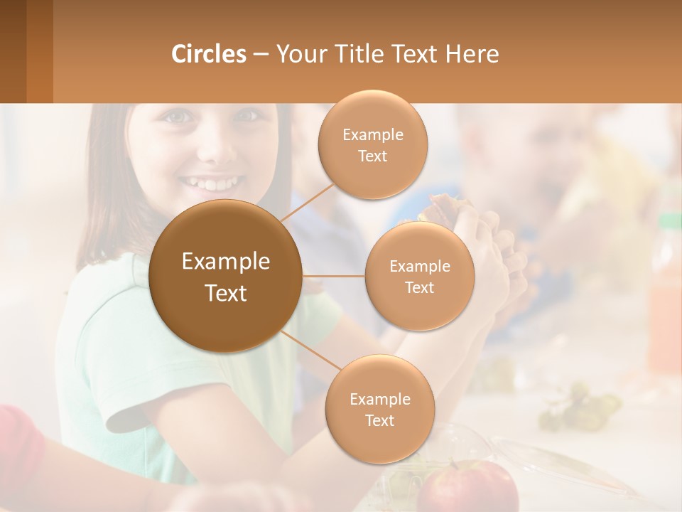 A Group Of Children Sitting At A Table Eating Food PowerPoint Template