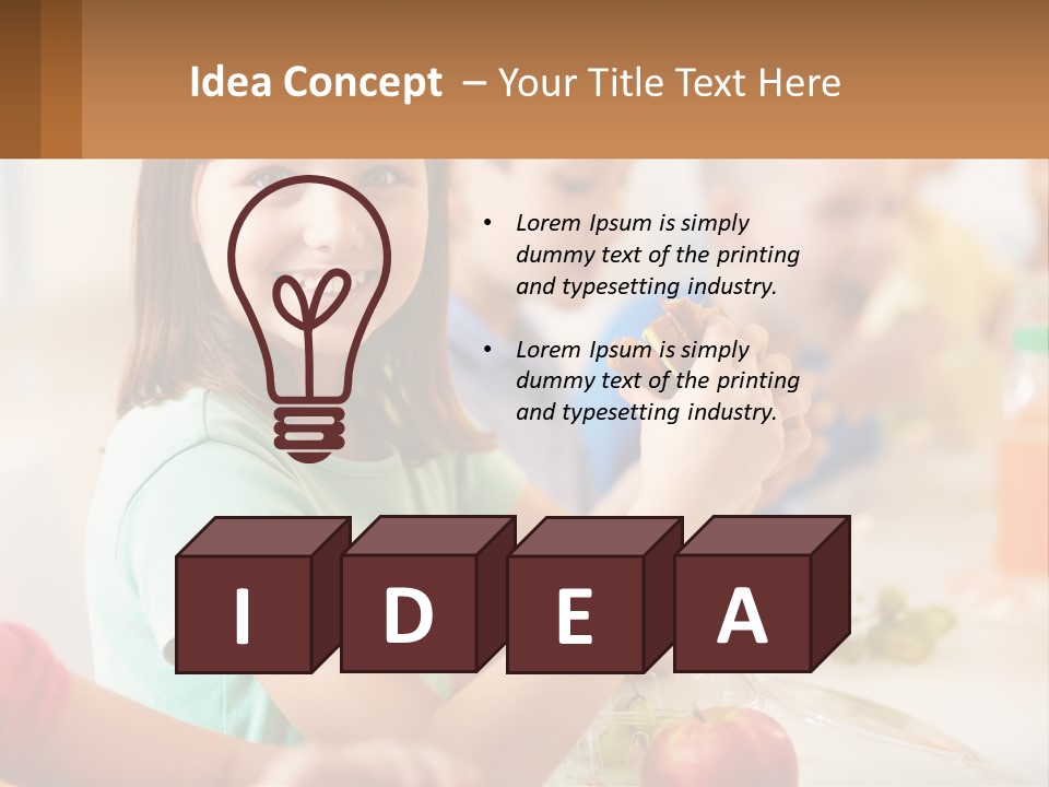 A Group Of Children Sitting At A Table Eating Food PowerPoint Template