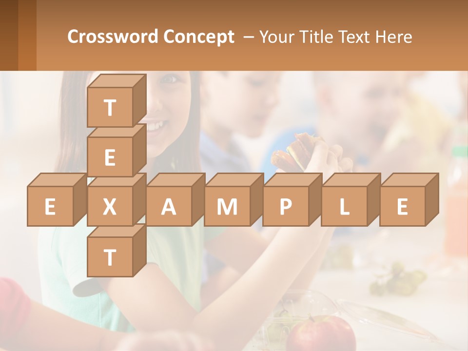 A Group Of Children Sitting At A Table Eating Food PowerPoint Template