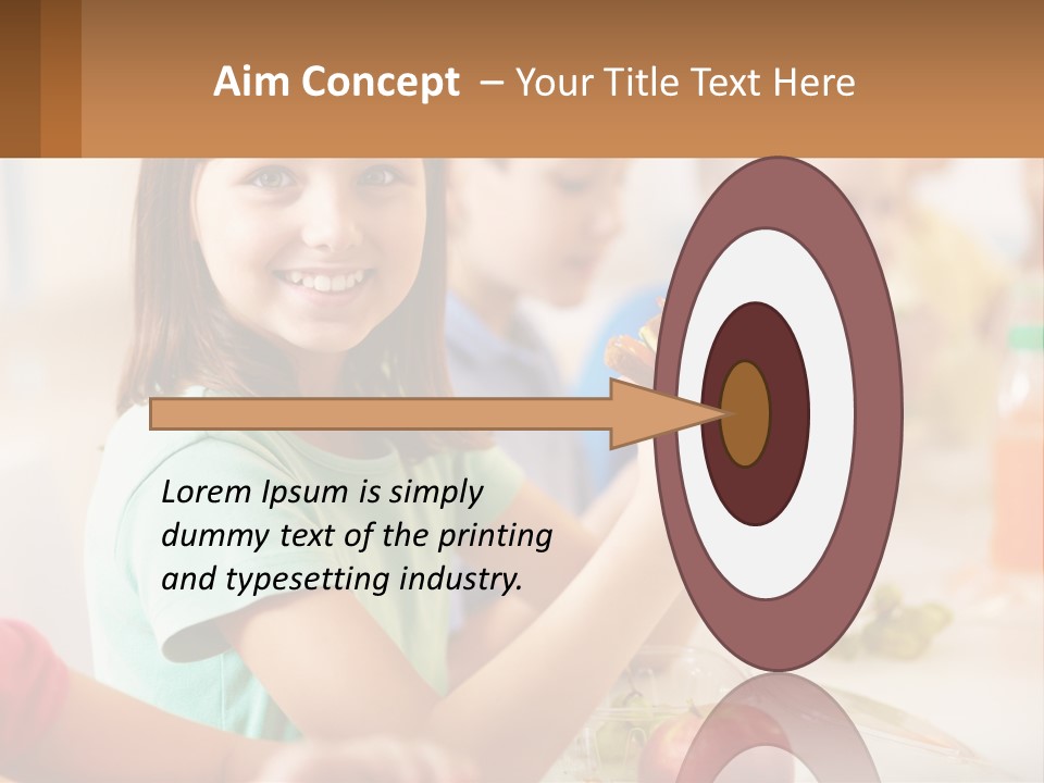 A Group Of Children Sitting At A Table Eating Food PowerPoint Template