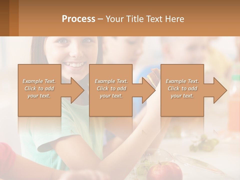 A Group Of Children Sitting At A Table Eating Food PowerPoint Template