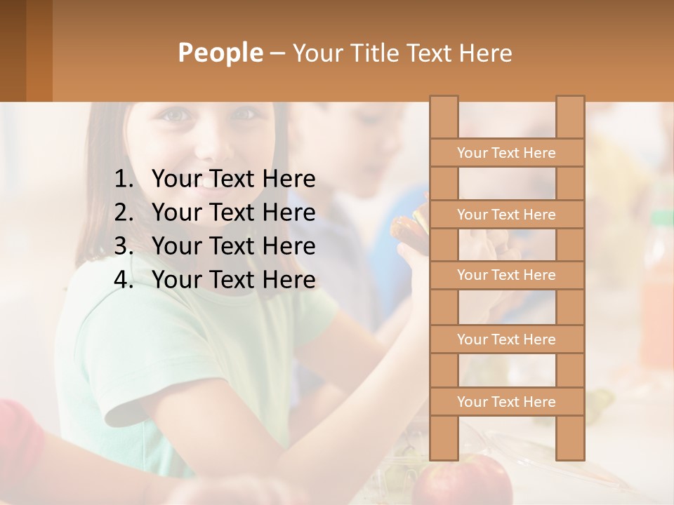 A Group Of Children Sitting At A Table Eating Food PowerPoint Template