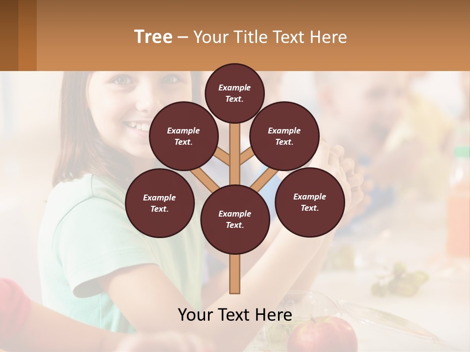 A Group Of Children Sitting At A Table Eating Food PowerPoint Template