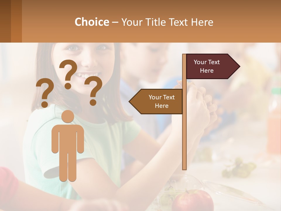 A Group Of Children Sitting At A Table Eating Food PowerPoint Template