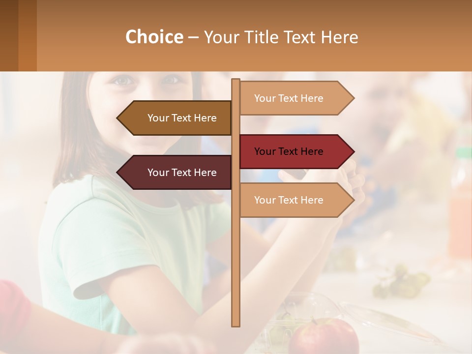 A Group Of Children Sitting At A Table Eating Food PowerPoint Template