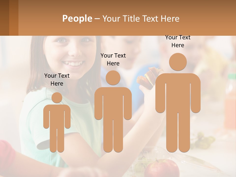 A Group Of Children Sitting At A Table Eating Food PowerPoint Template