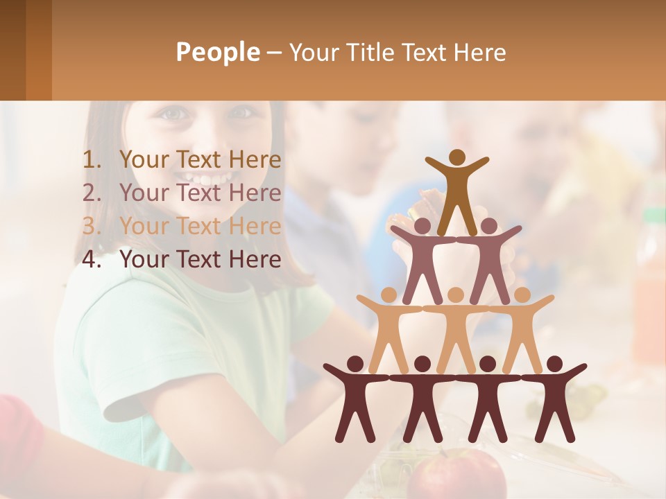 A Group Of Children Sitting At A Table Eating Food PowerPoint Template