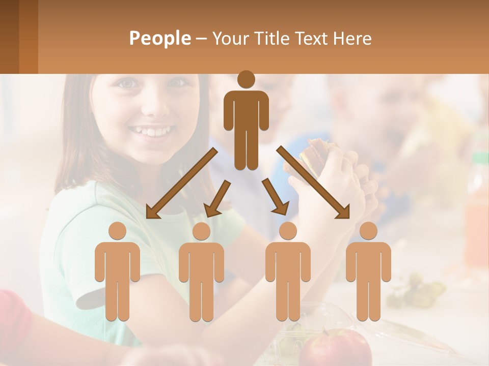 A Group Of Children Sitting At A Table Eating Food PowerPoint Template