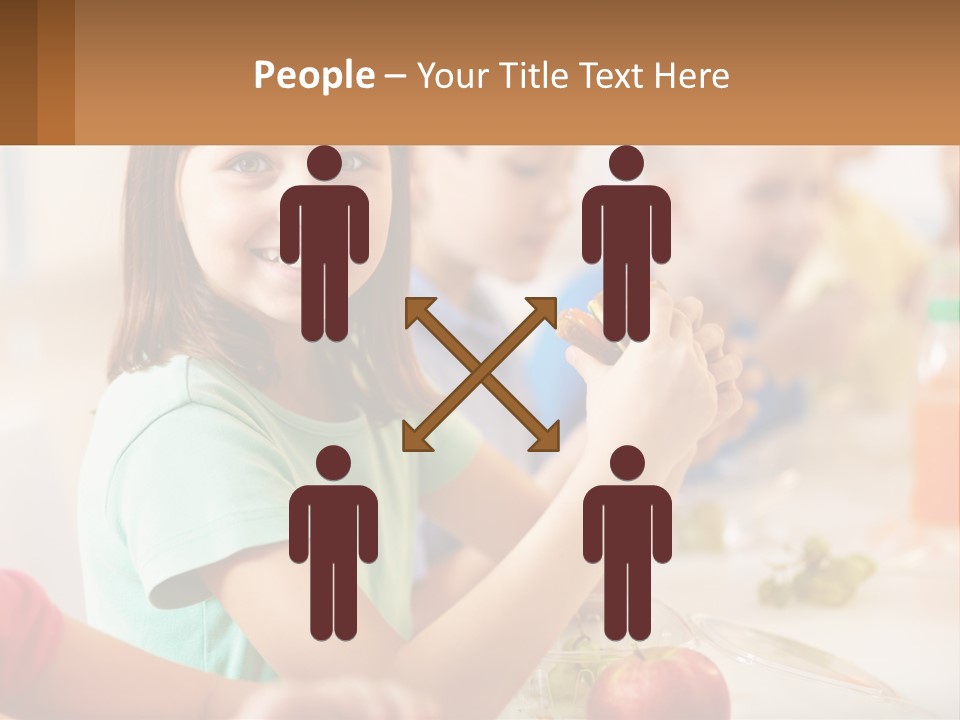 A Group Of Children Sitting At A Table Eating Food PowerPoint Template