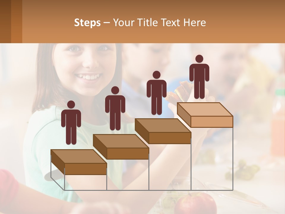 A Group Of Children Sitting At A Table Eating Food PowerPoint Template