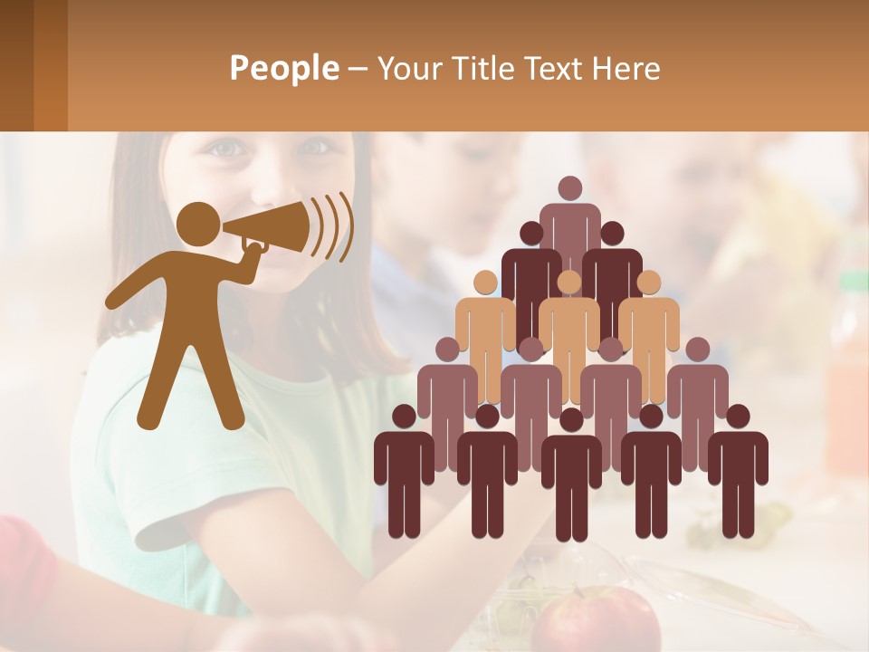 A Group Of Children Sitting At A Table Eating Food PowerPoint Template