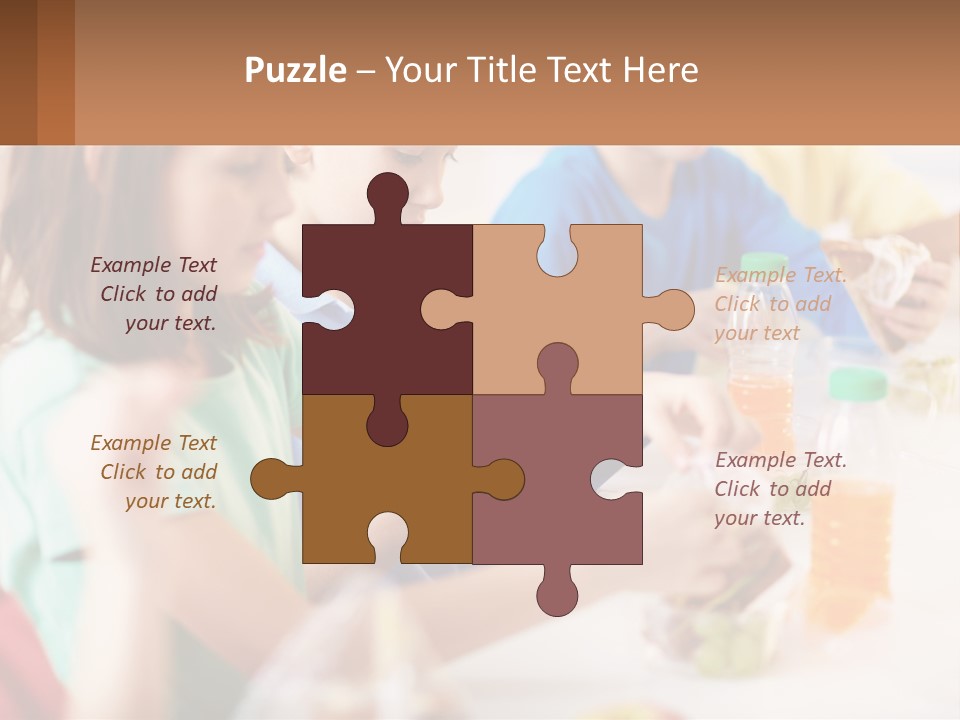 A Group Of Children Sitting At A Table With Bottles Of Liquid PowerPoint Template