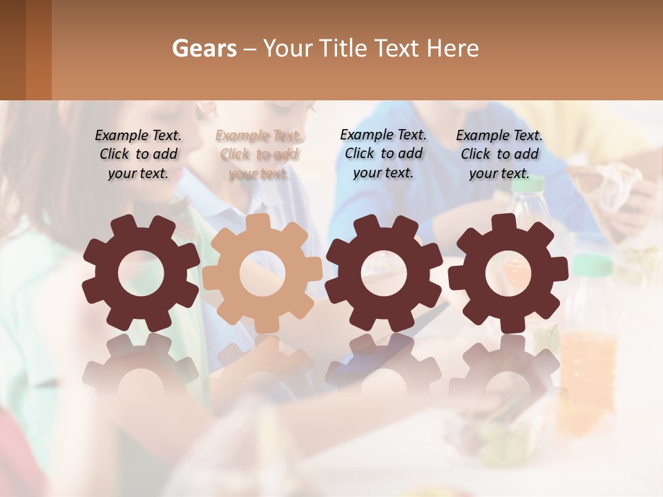 A Group Of Children Sitting At A Table With Bottles Of Liquid PowerPoint Template